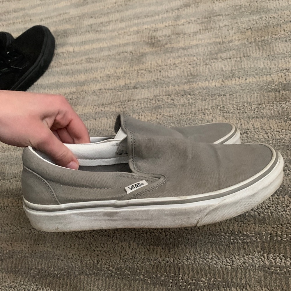 Grey Vans Slip Ons